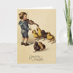 Vintage Danish Glaedelig Paaske Easter Card