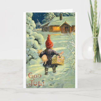 Vintage Danish / Norwegian God Jul Christmas Card