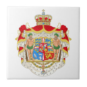 Vintage Danish Royal Coat of Arms of Denmark Tile