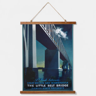 Vintage Danish State Railways 1951 Aage Rasmussen  Hanging Tapestry