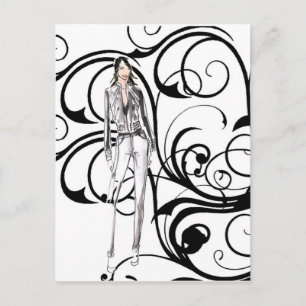 Vintage Dans Carte Postale Design