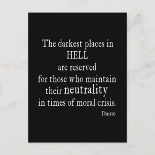 Vintage Dante Hell Neutrality Moral Crisis Quote Postcard