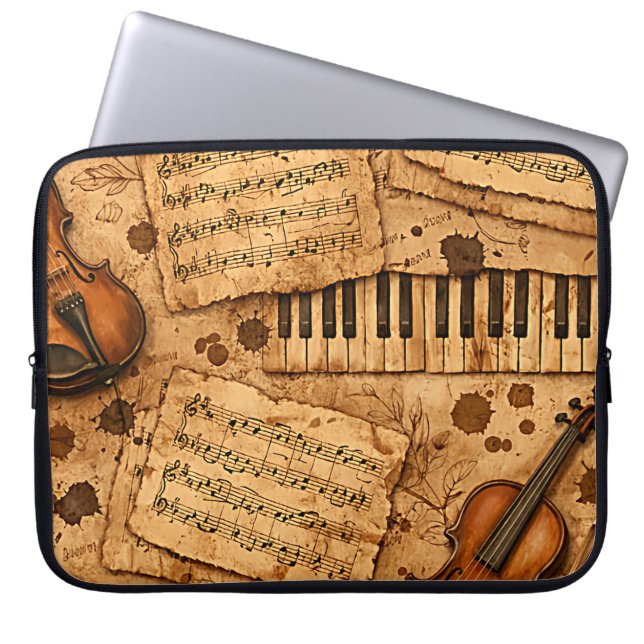 Vintage Dark Academia Aesthetic Patterns Laptop Sleeve (Front)