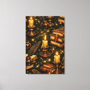 Vintage Dark Academia Magic Books  Canvas Print