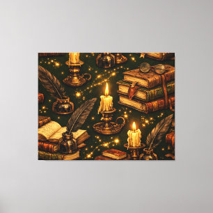 Vintage Dark Academia Magic Books  Canvas Print