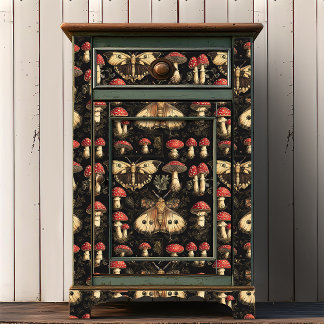 Vintage Dark Academia Moth and Mushroom Tissue Paper