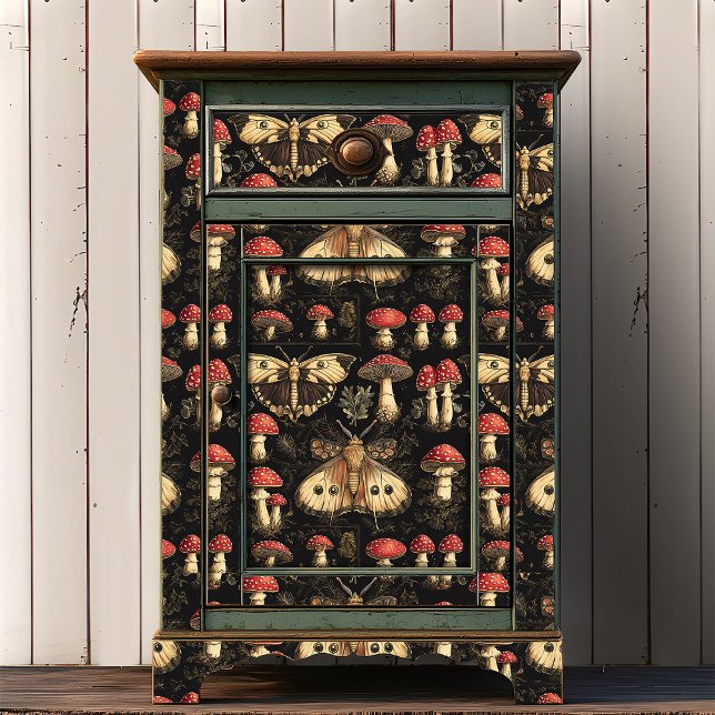 Vintage Dark Academia Moth and Mushroom Tissue Paper (Creator Uploaded)