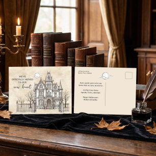 Vintage Dark Academia New Haunt House Moving Postcard