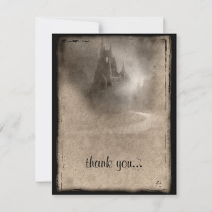 Vintage Dark Castle Gothic Thank You Card
