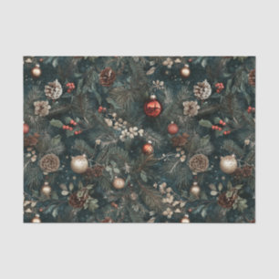 Vintage Dark Christmas Tissue Paper