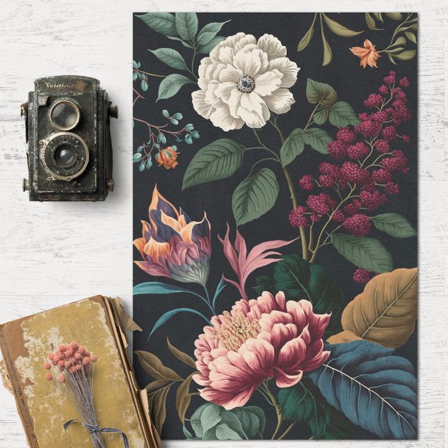 Vintage Dark Flowers Decoupage Tissue Paper (Creator Uploaded)