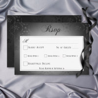 Vintage Dark Gothic Black Damask Wedding Dinner
