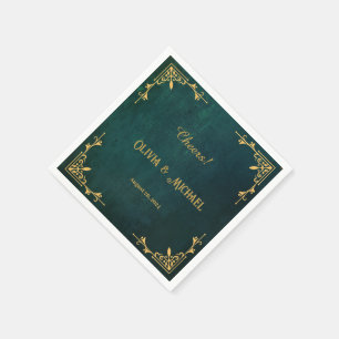 Vintage Dark Green  Napkin