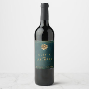 Vintage Dark Green Wine Label