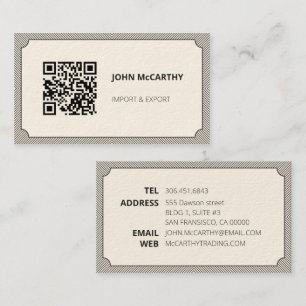 Vintage Dark Grey Logo Cartouche Stripes Pattern Business Card