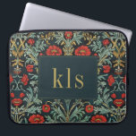 Vintage Dark Poppy William Morris Monogram Laptop Sleeve<br><div class="desc">This simple yet elegant design features a dark,  elegant William Morris inspired red poppy floral tapestry pattern. Protect your laptop or tablet in style. Add a name to personalize it. Makes a great Christmas or Mother's Day gift. Created by Simply Farmhouse Press.</div>