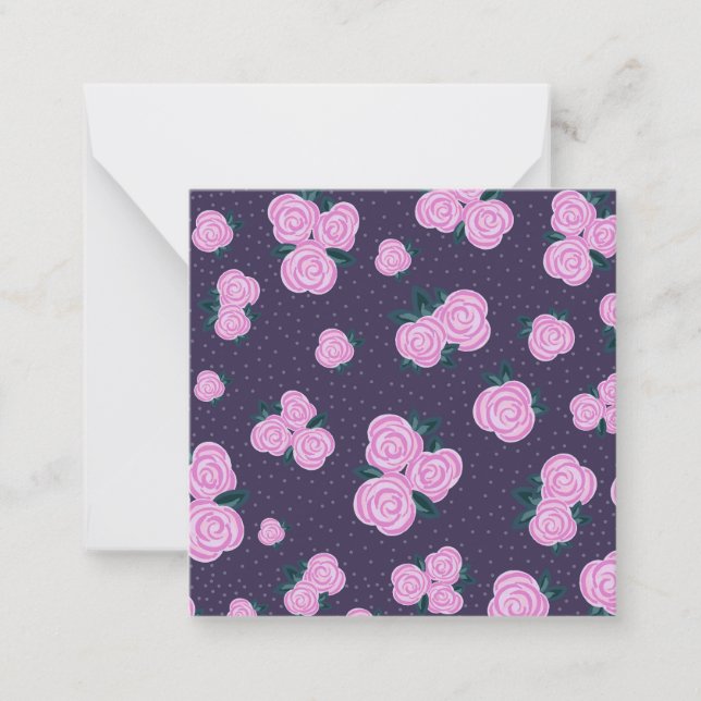 Vintage dark purple florals card (Front)