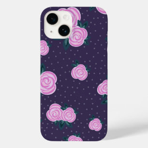Vintage dark purple florals Case-Mate iPhone 14 case