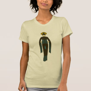 Vintage Dark Red Woman Turban Turkey Art Nouveau T-Shirt