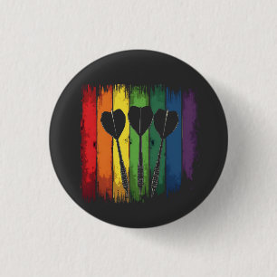 Vintage Dart Design with LGBTQ Colours Vintage  1 Inch Round Button