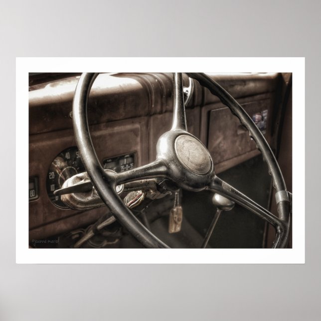 Vintage Dashboard Poster Print (Front)