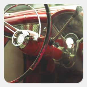 Vintage dashboard square sticker