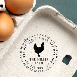 Vintage Date & Farm Name Personalized Egg Stamp