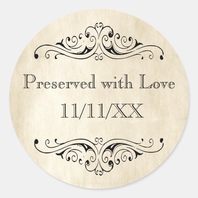 Vintage Dated Preserved with Love Canning Label (Front)