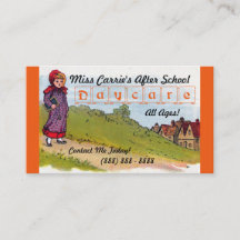 Vintage Daycare After School Business Card