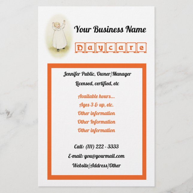 Vintage Daycare Business Flyer (Front)