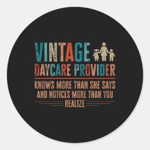 Vintage Daycare Provider - Childcare Teacher Gifts Classic Round Sticker