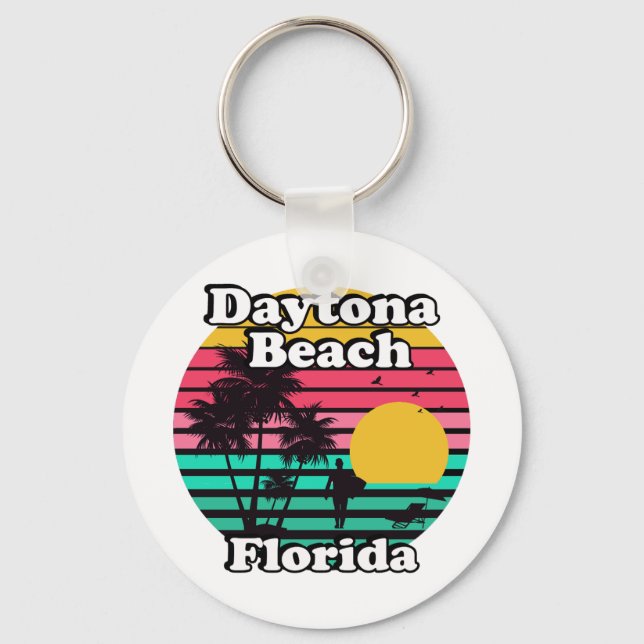 Vintage Daytona Beach Florida Keychain (Front)