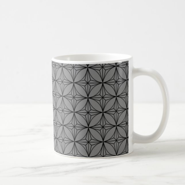 Vintage Dazzle Mug, Grey Coffee Mug (Right)