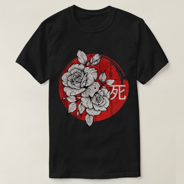 Vintage Death and flowers T-Shirt (Design Front)