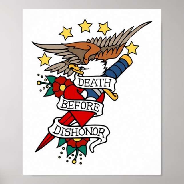 Vintage Death Before Dishonour Poster (Front)