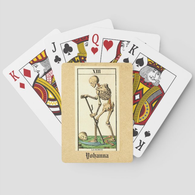 Vintage Death Morte Custom Skeleton Playing Cards (Back)