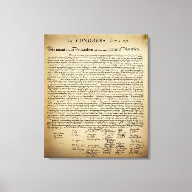Vintage Declaration of Independence Canvas Print (Front)