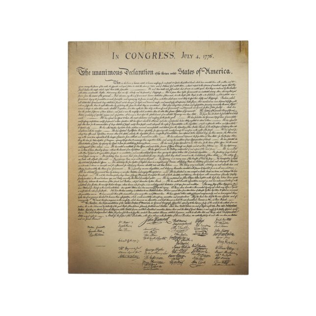 Vintage Declaration of Independence Notepad (Rotated)