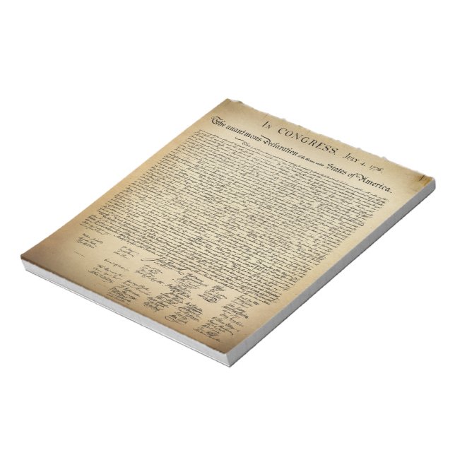 Vintage Declaration of Independence Notepad (Rotated)
