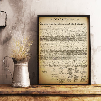 Vintage Declaration of Independence Poster