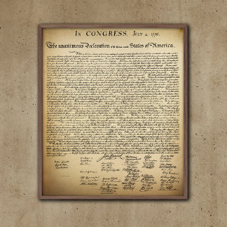 Vintage Declaration of Independence Poster