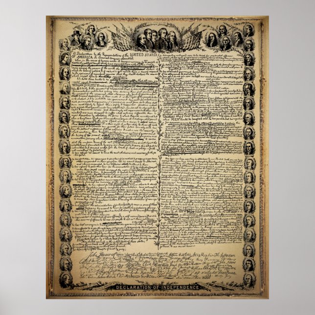 Vintage Declaration of Independence Print (Front)