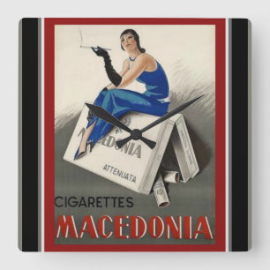 Vintage Deco Cigarette Ad Square Wall Clock