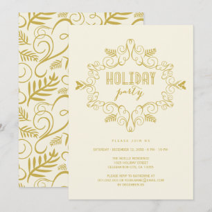 Vintage Déco Foliage Classic Fête Invitation
