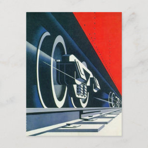 Vintage Deco Locomotive We've Moved Announcements