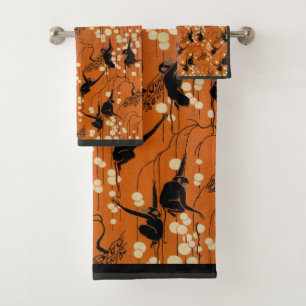 Vintage Deco Moderne Monkeys & Bubbles Bath Towel Set