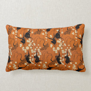 Vintage Deco Moderne Monkeys Lumbar Pillow