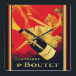 Vintage Deco " P. Boutet Champagne Wall Clock<br><div class="desc">Vibrantly colored,  1920's ,  Art Deco,  P. Boutet Champagne Party Girl Wall Clock.</div>
