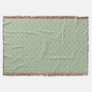Vintage Deco Style Green Patterned Throw
