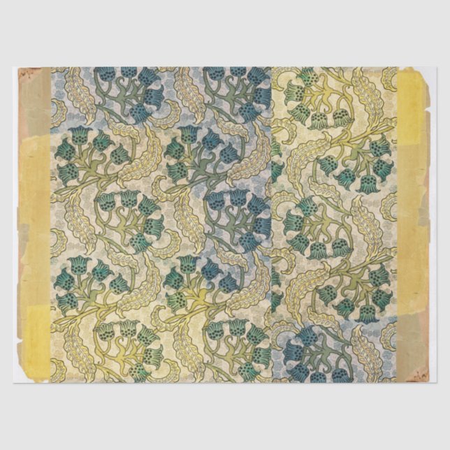 Vintage Deco Torn Paper Floral (Front)